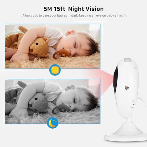 Babyalarm SP880 2,4 tommer LCD-skærm Tovejs stemmeintercom