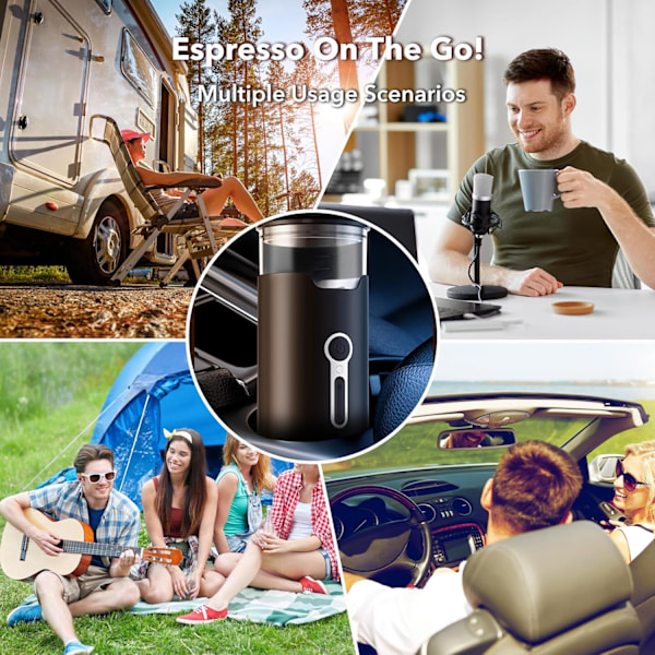 Bärbar Kaffemaskin 2 I 1 Koncentrerad Automatisk Pump Pulverkapsel Dubbel Användning