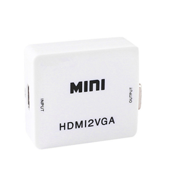 HDMI til 2VGA konverter, 1080P videoadapter Hvit