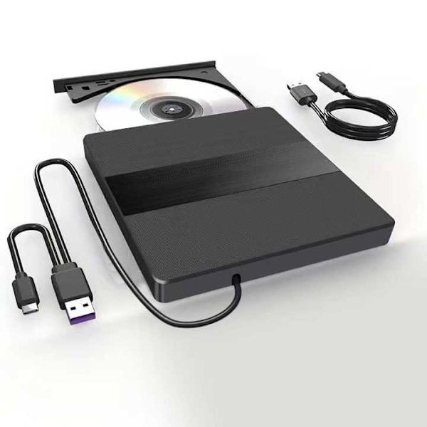 Extern CD/DVD RW-enhet USB 3.0 USB C, för Laptop PC Windows 11 10 Linux OS Mac