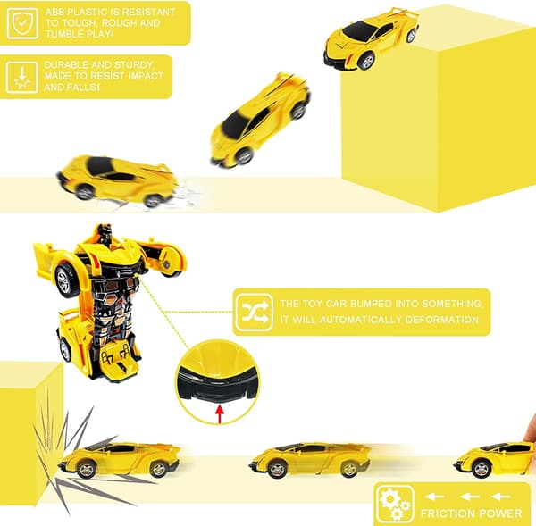 Leluauto Mini Beetle Muunnosrobotti (keltainen)