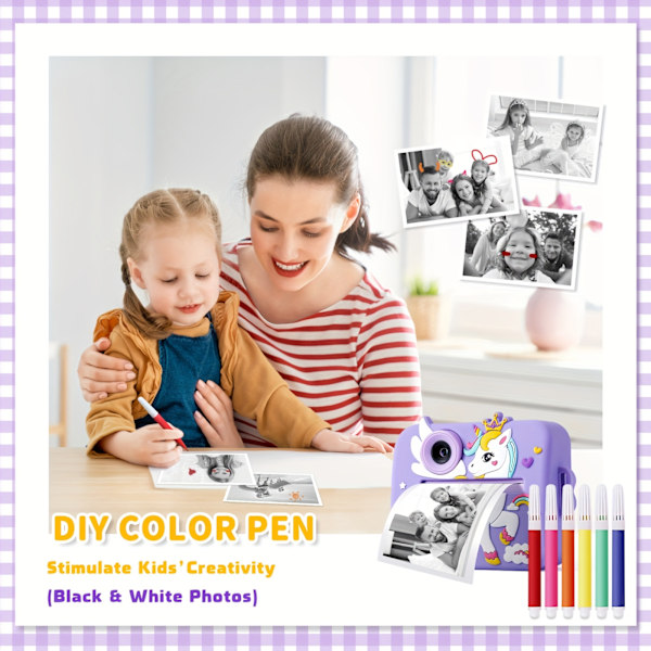 Digitalt Kamera Børn Instant Print Kamera Dobbelt 1080P Hd Kamera Grøn
