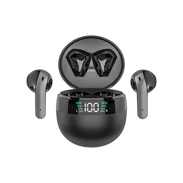 True Wireless Bluetooth Hörlurar DX27 TWS True Wireless Runda LED Hörlurar Svart
