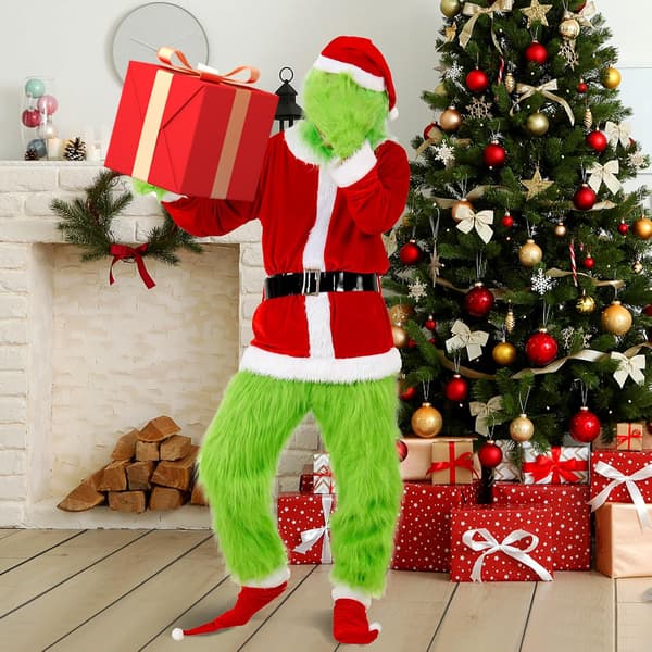 7-delt julekostume, jule cosplay kostumer - XXL