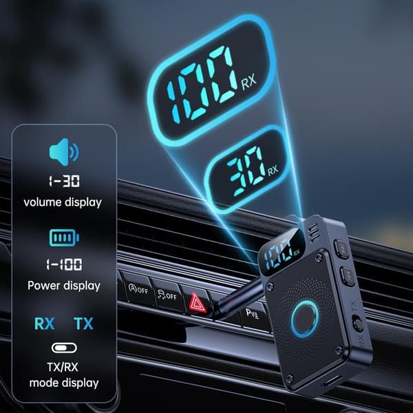 Bluetooth Transmitter Smart Bluetooth 5.4 Audio Receiver til hovedtelefoner, TV-højttalere, bilhovedtelefoner