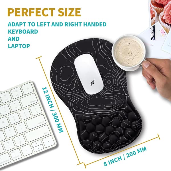 Ergonomisk musematte for lindring av håndleddssmerter