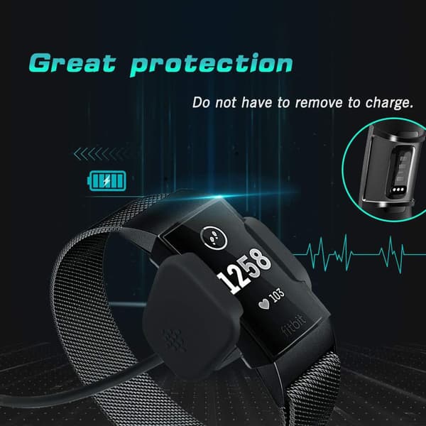 Beskyttelsesetui til Fitbit Charge 3/4 (sølv)