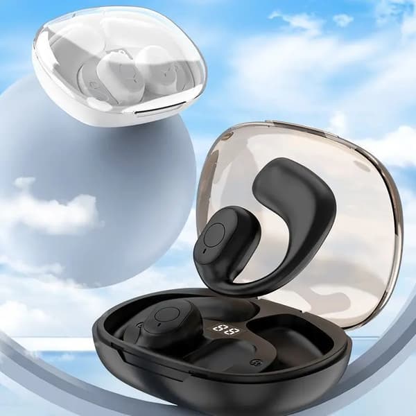 Ægte trådløse Bluetooth-hovedtelefoner OWS Bone Conduction Bluetooth-headset Sort