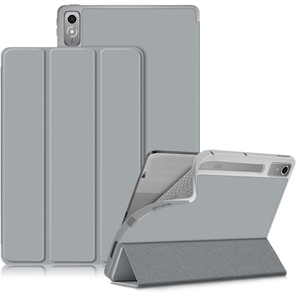 TPU Smart Skyddsfodral för Lenovo Tab P12 12,7 tum 2023 med Auto Wake/Sleep-funktion Grå