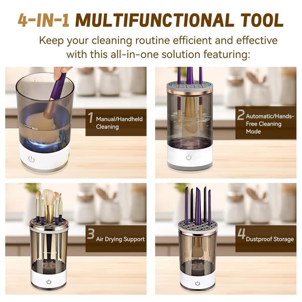 Automatisk makeupbørsterenser (Plug-in version - hvid)