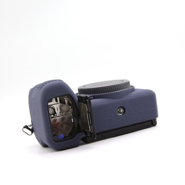 Etui til SONY A6700 kamera Lychee-tekstureret silikoneetui (Navyblue)