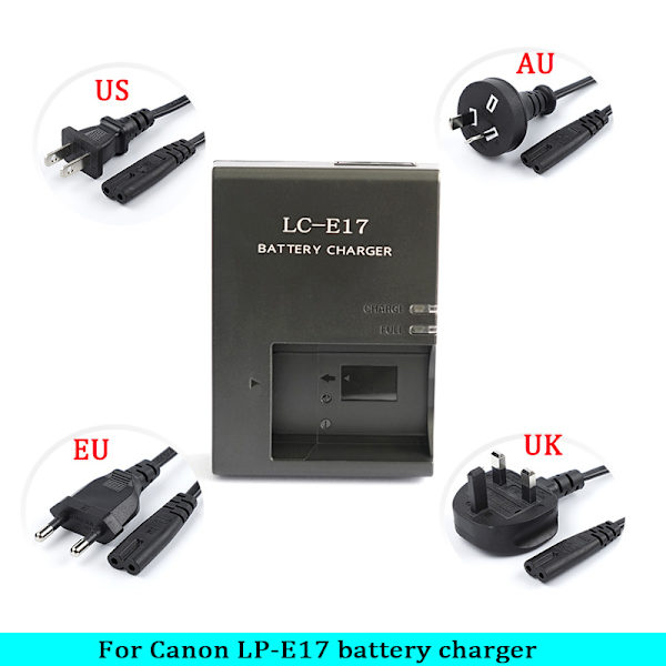 Lader for Canon 850D 800D M3 M5 M6 200D LC-E17/LP-E17 Batteri