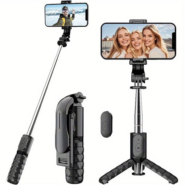 Selfie Stick Stativ För Iphone Med Avtagbar Trådlös Fjärrkontroll