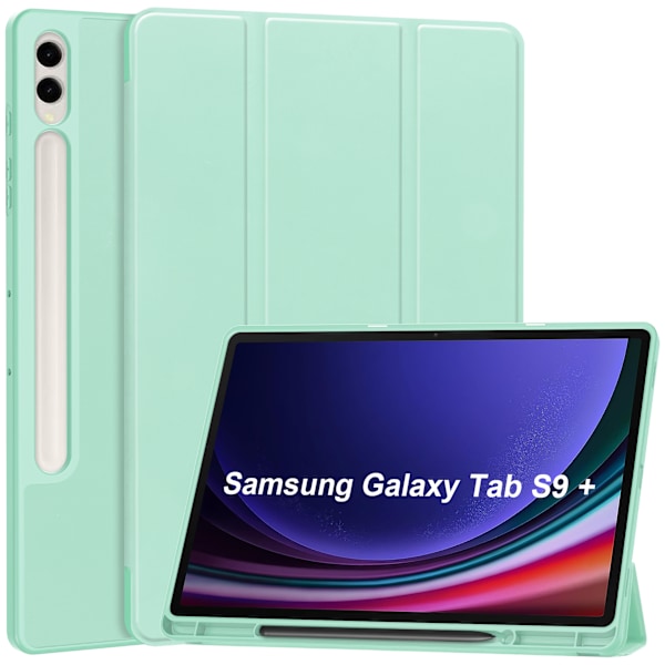 Fodral för Samsung Galaxy Tab S9 plus 12.4 2023 Enfärgat skyddsfodral Ljusgrön