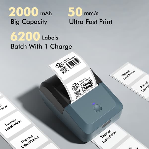 Bluetooth termisk printer (blå)
