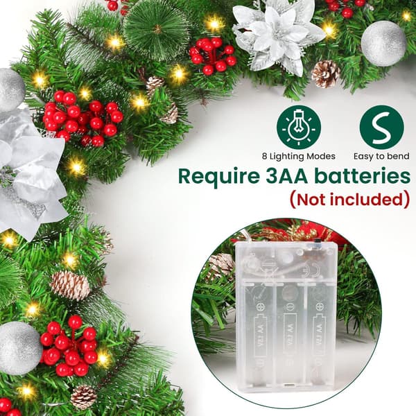 Julekrans, 2,7M LED Lys Juledekorasjoner