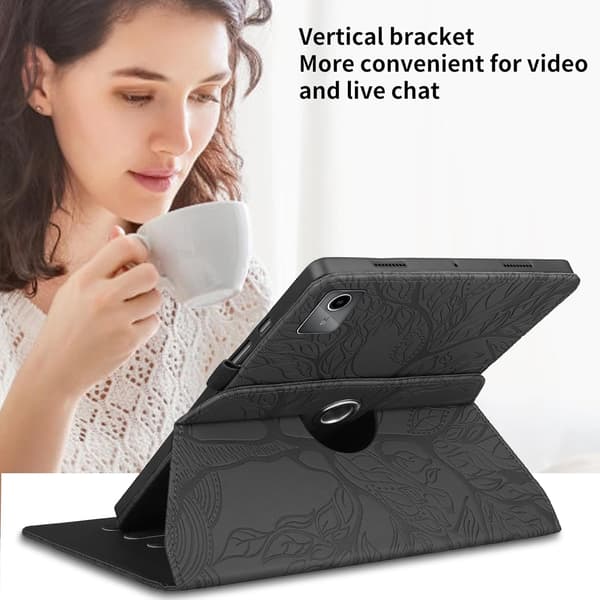 Etui til Lenovo Tab M11 11 2024 TB330FU Træmønster sort