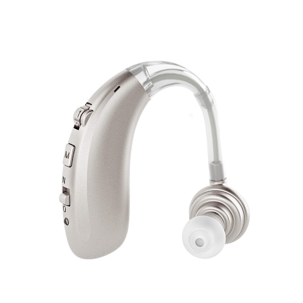 Uppladdningsbara Bluetooth Digitala Hörapparater Bakom Örat (Silver Enkelt Öra)