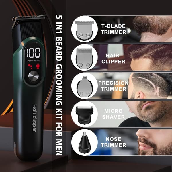 Hårklipper, Professionel elektrisk skægtrimmer (grøn)