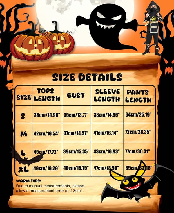 Halloween Ninja-dräkt för barn (M)