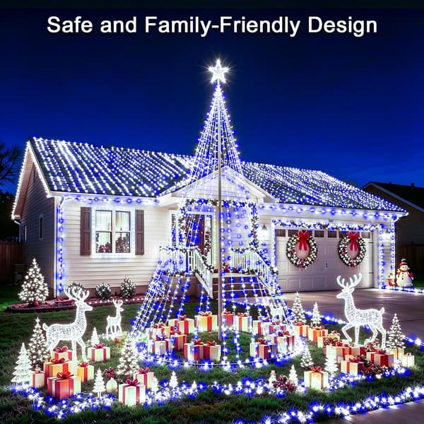Solcelle-lyskæde, 6,5 m 30 LED, 8 tilstande, julelys Red-White
