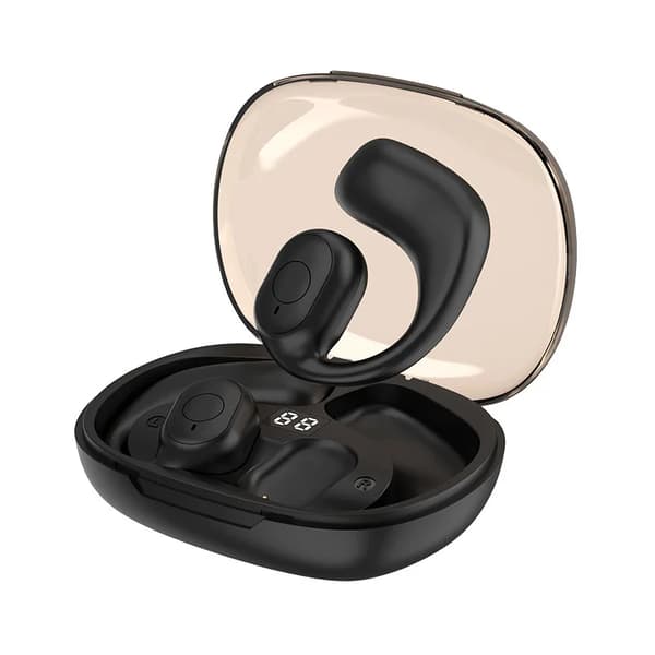 Ægte trådløse Bluetooth-hovedtelefoner OWS Bone Conduction Bluetooth-headset Sort