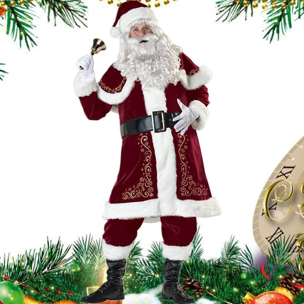 11-delt julemandskostume, julekostume - L