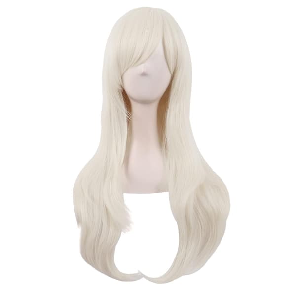 Peruk Anime lång lockig peruk 70CM (Platinablond)