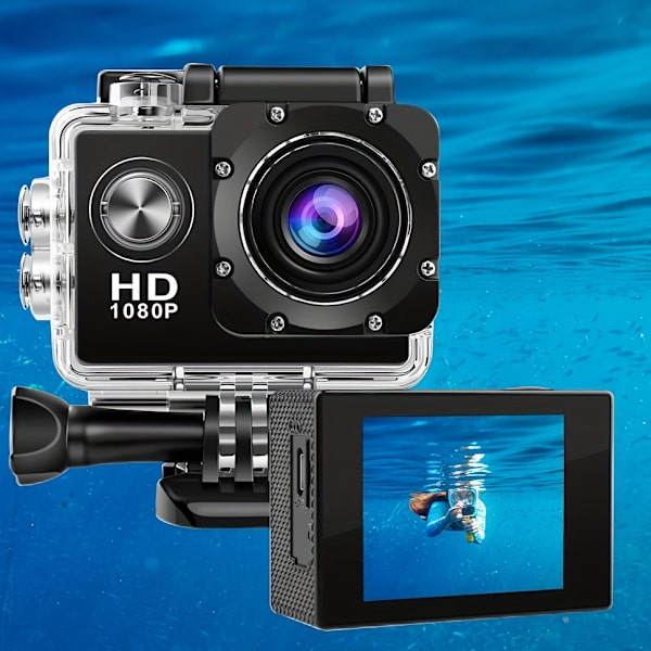 Digitalt Kamera Action Kamera HD 1080P 2 Tommer LCD Skærm 50Mp 140° Bred Vinkel Vandtæt