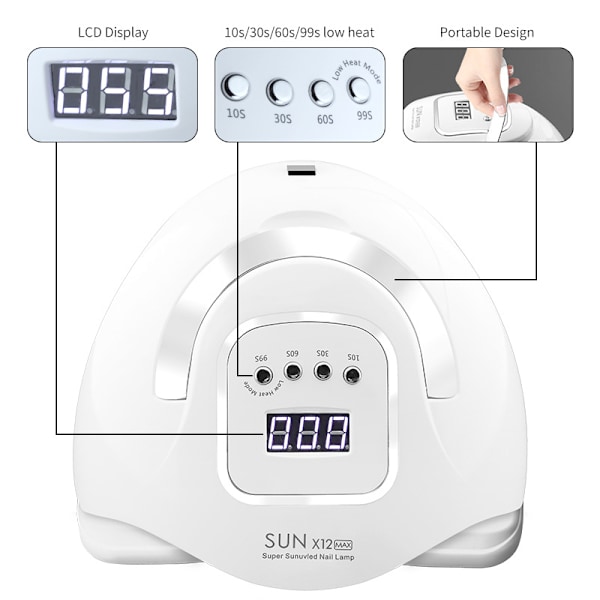 280W UV LED Nagellampa Snabb Gel Polish Torkmaskin 66 LEDs UV-Ljus för Manikyr