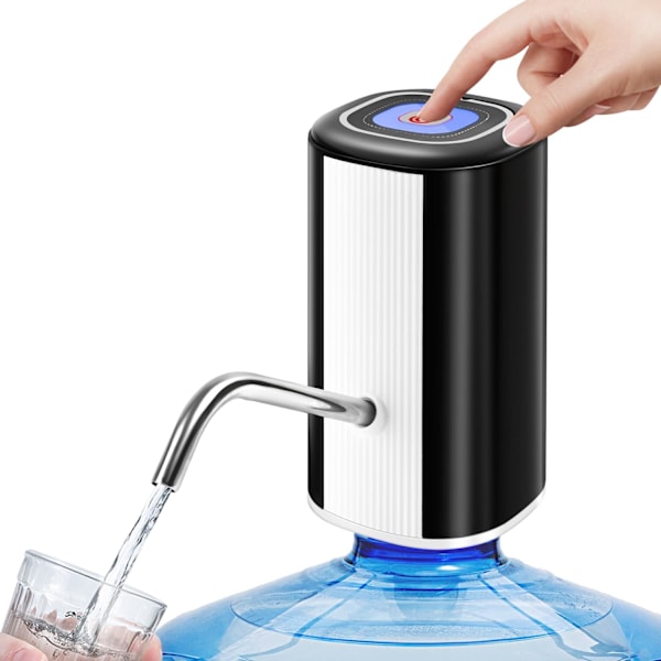 5 Gallon Vattenflaskpump USB Elektrisk Dricksvattendispenser för Hem Kök Kontor svart