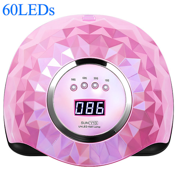 248W UV LED Nagellampa, med 60 LED-pärlor, Snabbare Härdningslampa LED Nagel Tork med 4 Timers rosa