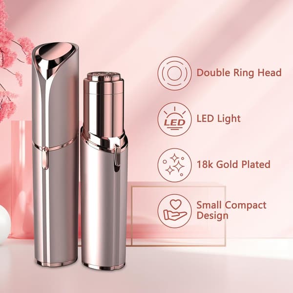 Epilator, ansigtshårfjerner til kvinder, øjenbrynstrimmer (Champagne Guld)