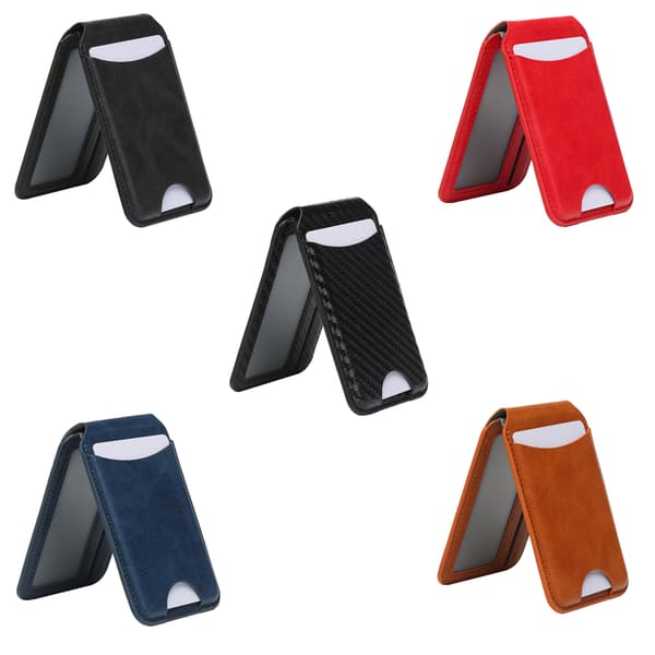 Magnetisk pung 2 i 1 Magsafe stærk magnet kortholder, foldbart stativ (red)