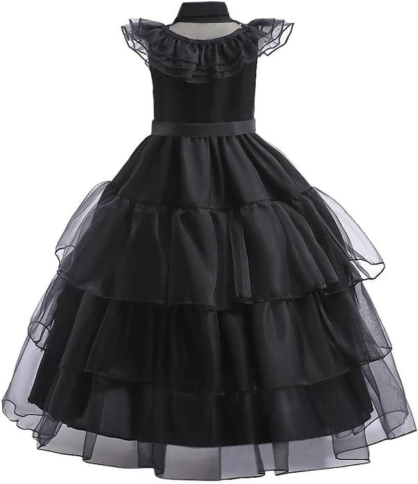 Wednesday Adams -vaatteet tarvikkeineen, pituus 110 cm (malli E)