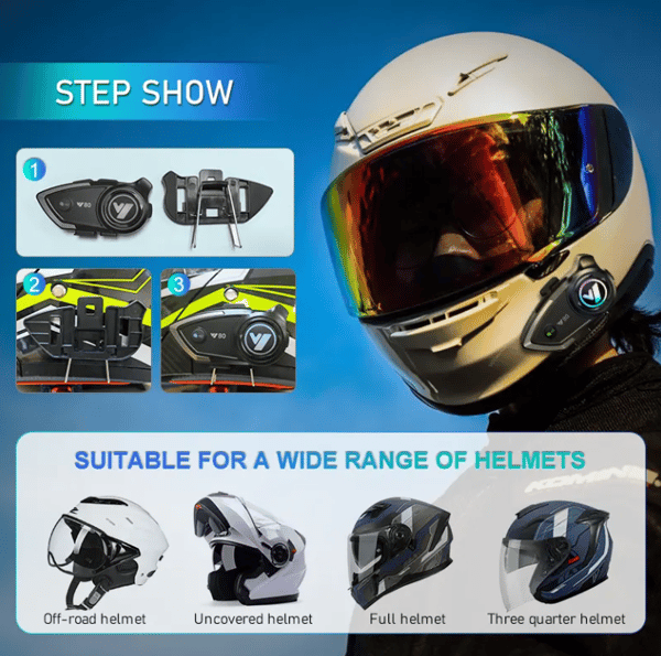 Motorcykel Intercom Headset Y80 Sort