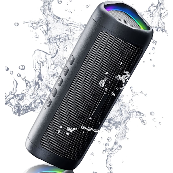 Portabel Trådlös Bluetooth-högtalare Ipx5 Vattentät, Upp Till 20 Timmar Batteritid Svart