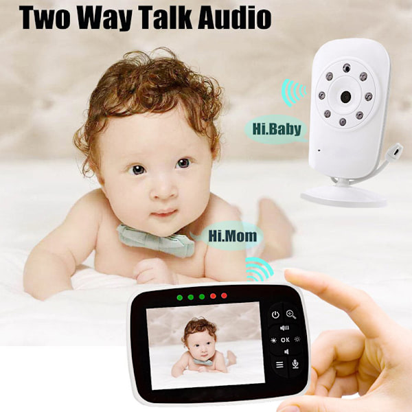 SM35 Babyalarm 3,5 tommer skærm tovejs stemme intercom nattesyn