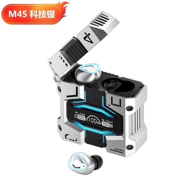 True Wireless Bluetooth Hörlurar M45 TWS Bluetooth Touch Brusreducering Stereo Vattentät med Mikrofon Vit