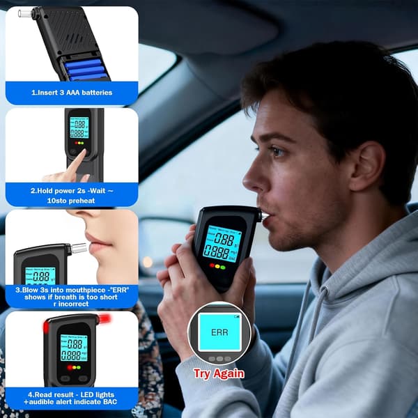 Alkomätare Hög precision med 5 munstycken
