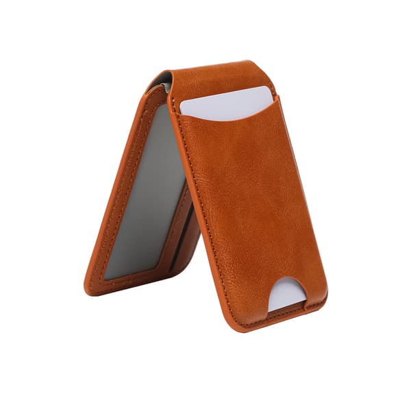 Magnetisk plånbok 2 i 1 Magsafe stark magnet korthållare, vikbart stativ (brown)