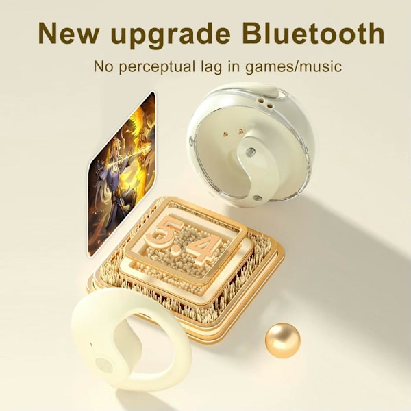 Ekte trådløse Bluetooth-ørepropper Ipx5 Vanntette støydempende trådløse Bluetooth-ørepropper for Android/Ios Beige