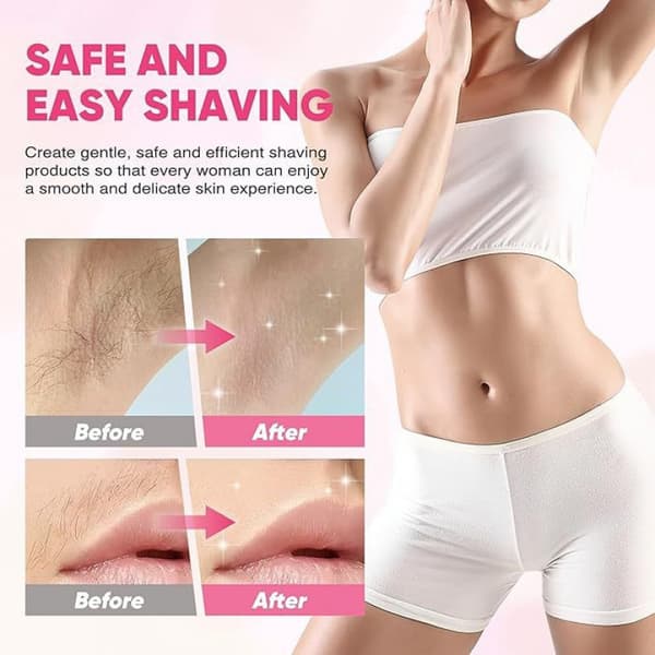 Epilator, 2-i-1 elektrisk barbermaskin, oppladbar, bikinitrimmer (rosa)