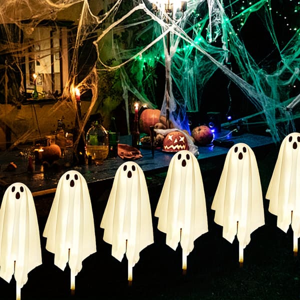 LED lyskæder, udendørs solcelle spøgelse jordlys Halloween dekoration