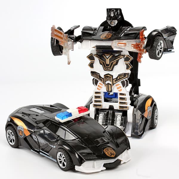 Leketøybil Mini transformerbar lekebot (Rambo-Svart)