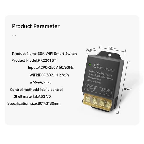 Intelligent switch WiFi Bluetooth dual mode kan fjernstyres via APP, timerfunktion