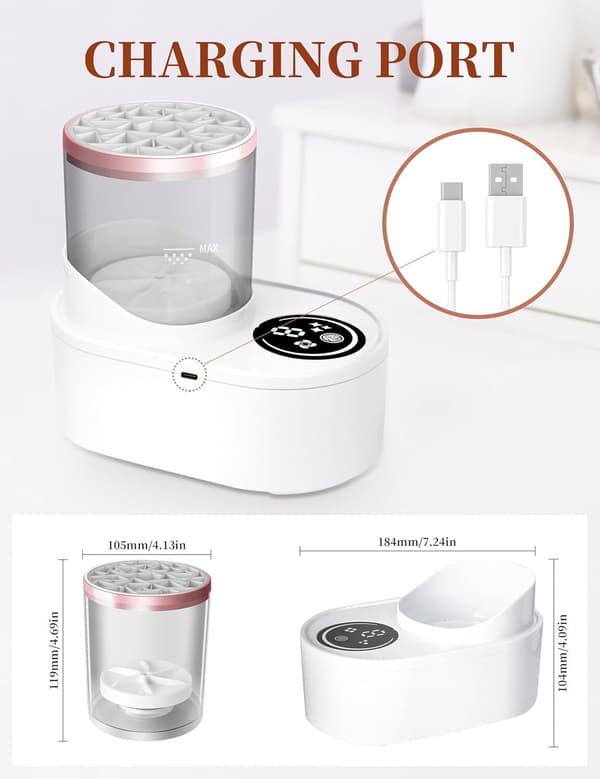 Automatisk sminkborstrengörare (Plug-in modell)