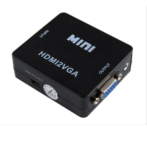 HDMI til 2VGA-konverter, 1080P videoadapter svart