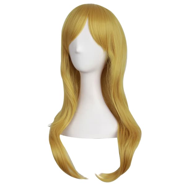 peruukki Anime pitkä kihara peruukki 70CM (keltainen)