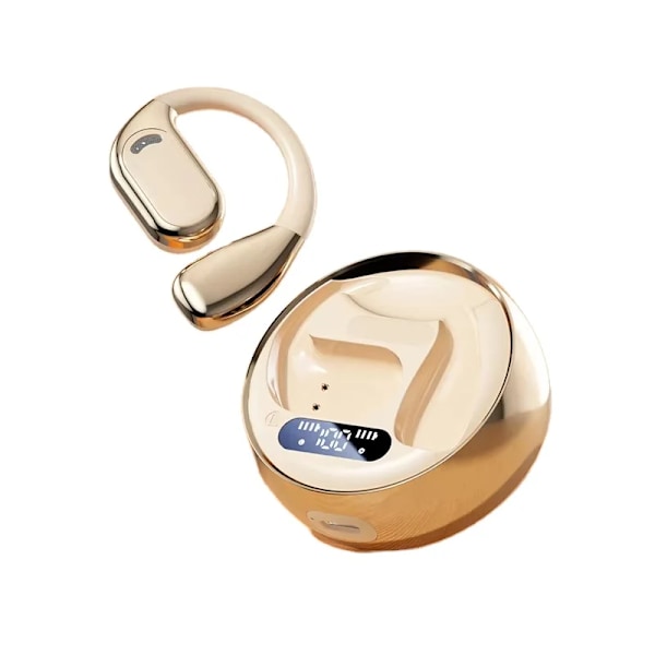 Ægte trådløse Bluetooth-hovedtelefoner M76 Vandtæt Bluetooth 5.4 med mikrofonkrog, egnet til Android IOS guld